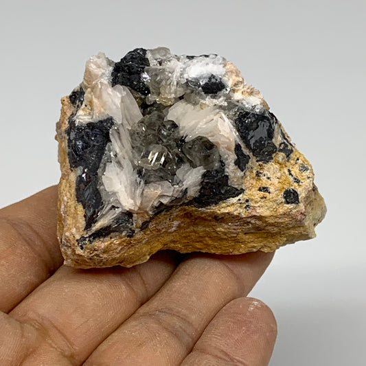 0.31 lbs, 2.4"x1.5"x1.7", Barite with Cerussite on Galena Mineral Specimen, B33513