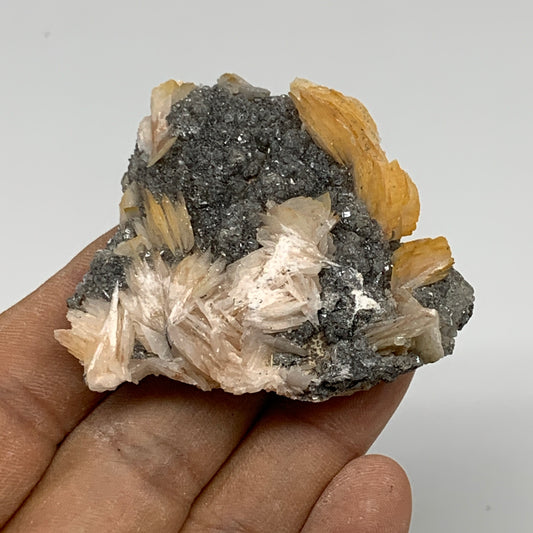61.1g, 2"x1.8"x0.8", Barite with Cerussite on Galena Mineral Specimen, B33517