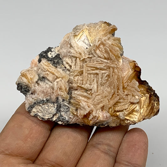 126.3g, 2.3"x2.3"x1.2", Barite with Cerussite on Galena Mineral Specimen, B33518
