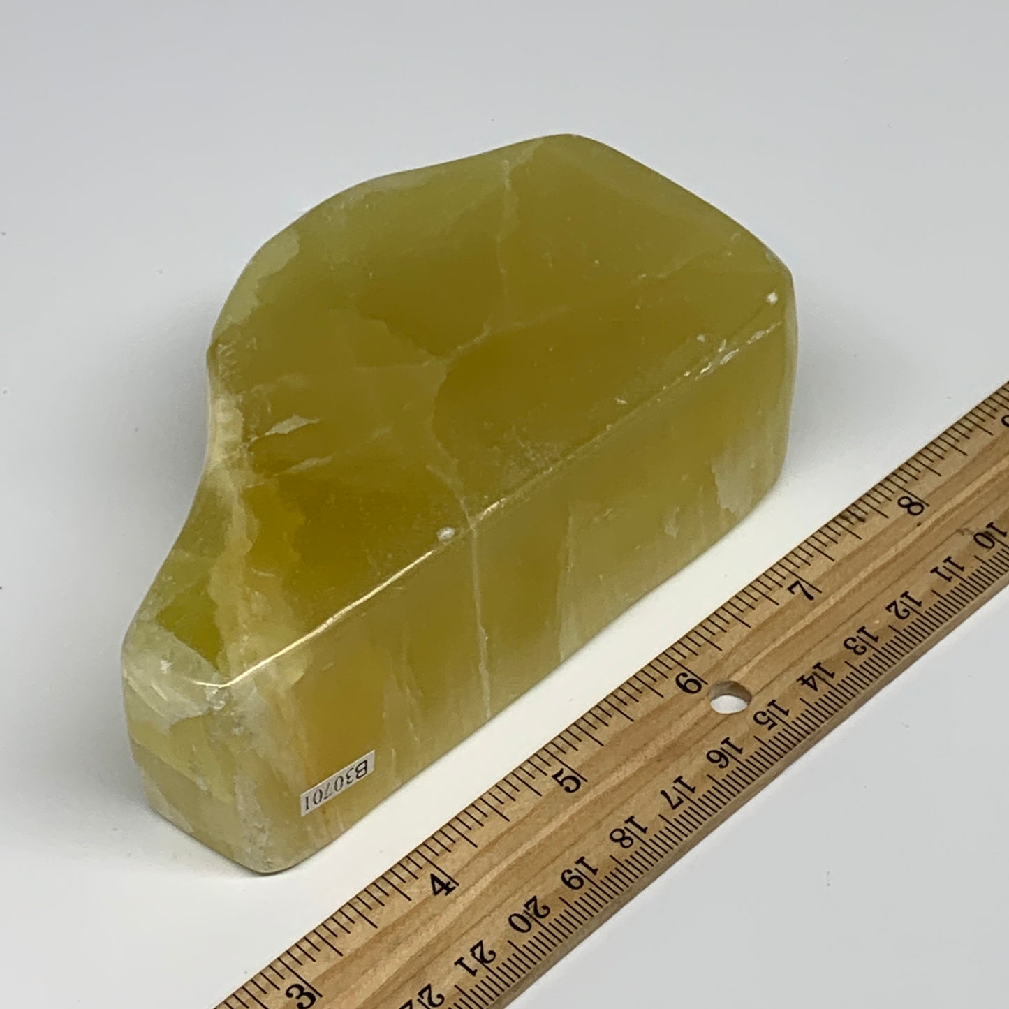 1.64 lbs, 4.7"x2.7"x1.6", Natural Lemon Calcite Freeform Polished @Pakistan, B30