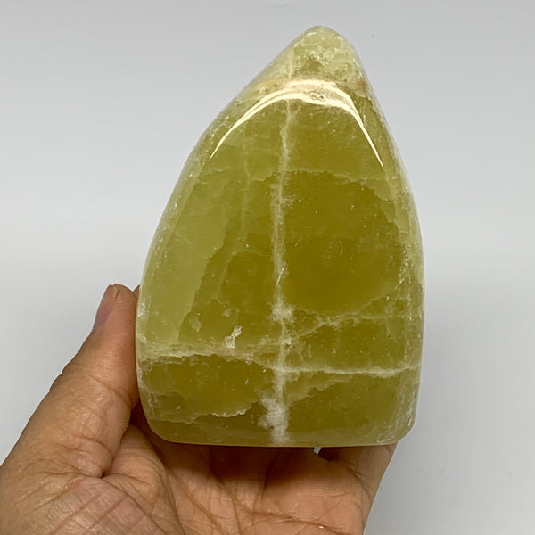 1.53 lbs, 3.8"x2.6"x2", Natural Lemon Calcite Freeform Polished @Pakistan, B3070
