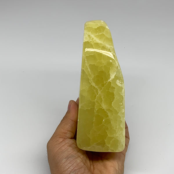 2 lbs, 5.6"x2.4"x1.9", Natural Lemon Calcite Freeform Polished @Pakistan, B30705