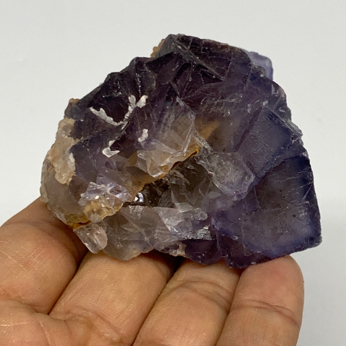 170.8g,2.5"x2.3"x1.5",Purple Fluorite Crystal Mineral Specimen @Pakistan,B27699