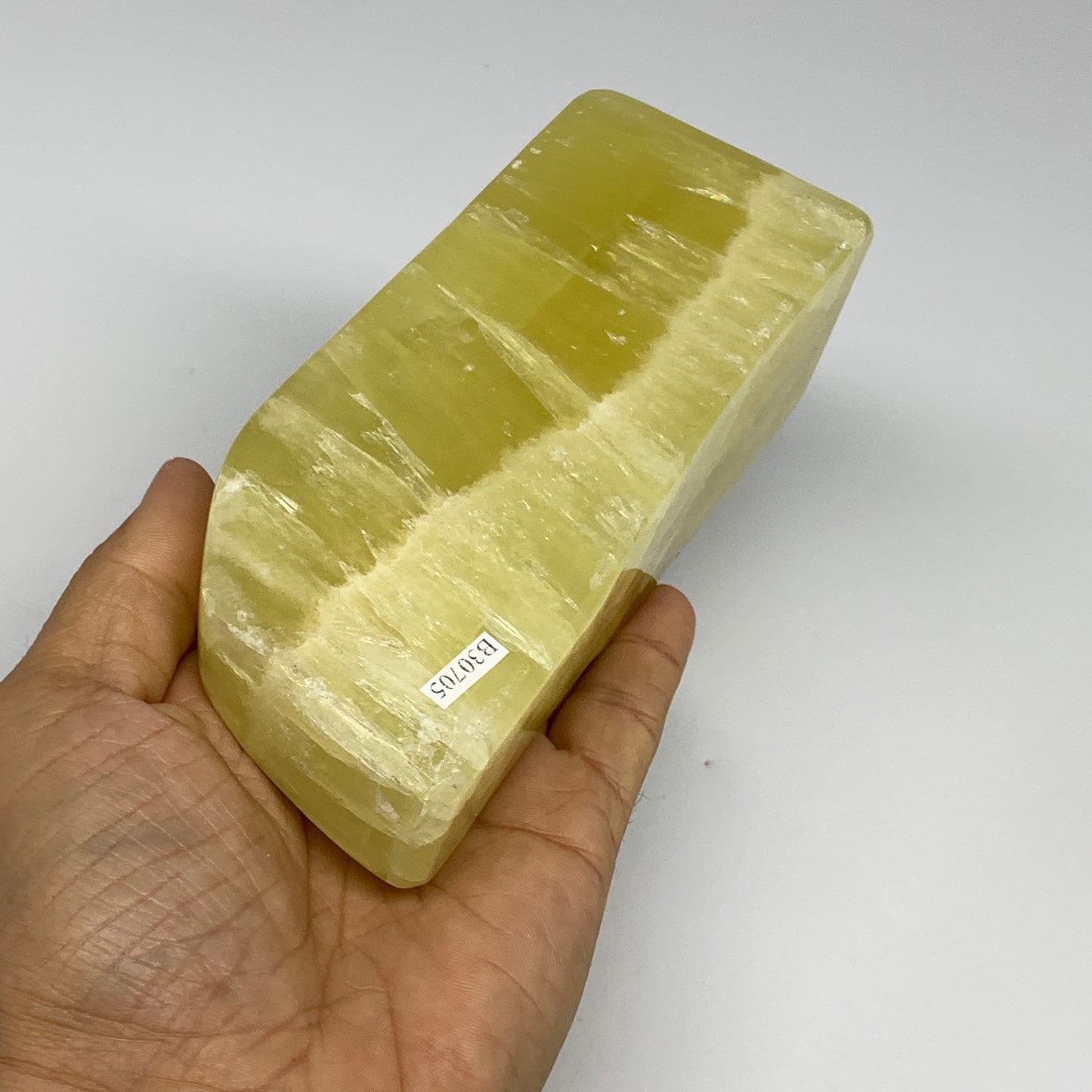 2 lbs, 5.6"x2.4"x1.9", Natural Lemon Calcite Freeform Polished @Pakistan, B30705