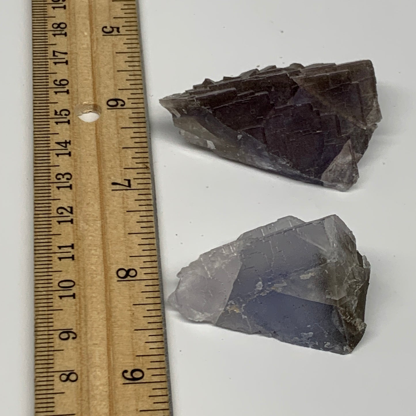 73.1g,1.6"-2",2pcs, Purple Fluorite Crystal Mineral Specimen @Pakistan,B27707