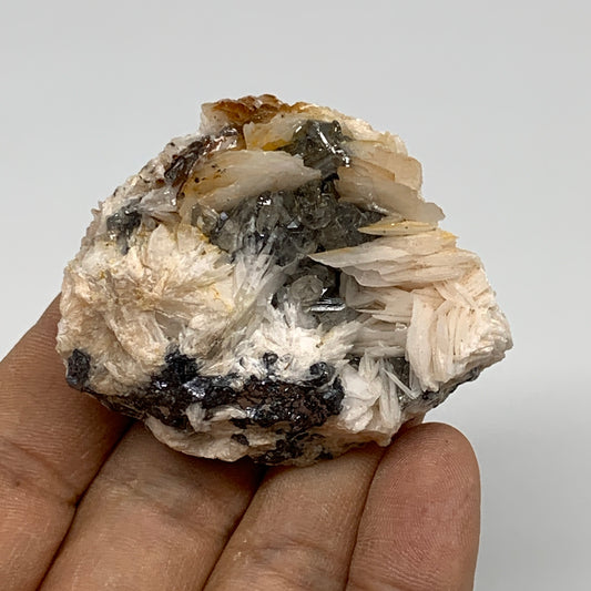 128.8g, 2.1"x1.8"x1", Barite With Cerussite on Galena Mineral Specimen, B33531