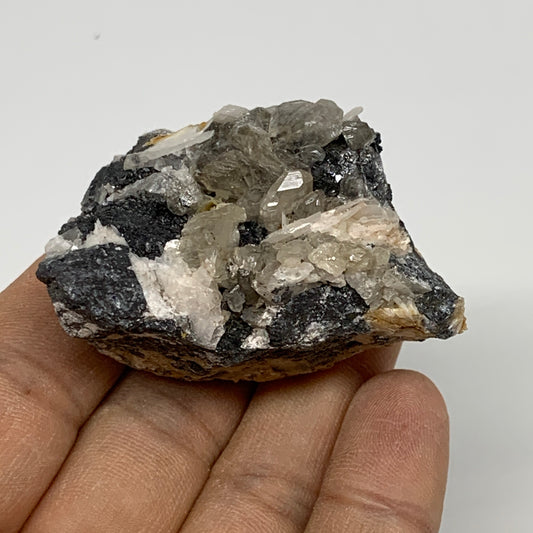 101.8g, 2"x1.2"x1.3", Barite With Cerussite on Galena Mineral Specimen, B33543