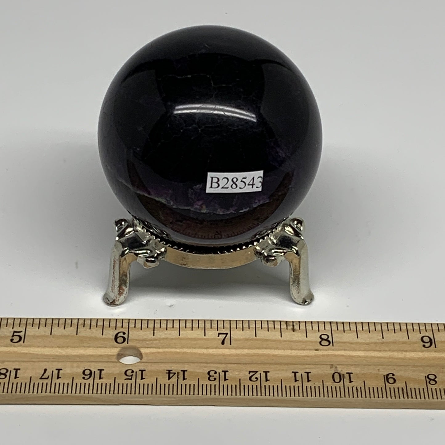 283.9g, 2.2"(55mm) Natural Fluorite Sphere Ball Gemstone Crystal, B28543