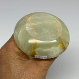 183g, 2.6"x1.4"x2.9", Natural Green Onyx Candle Holder Gemstone Hand Carved, B32