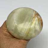 190g, 2.7"x1.4"x2.9", Natural Green Onyx Candle Holder Gemstone Carved, B32218