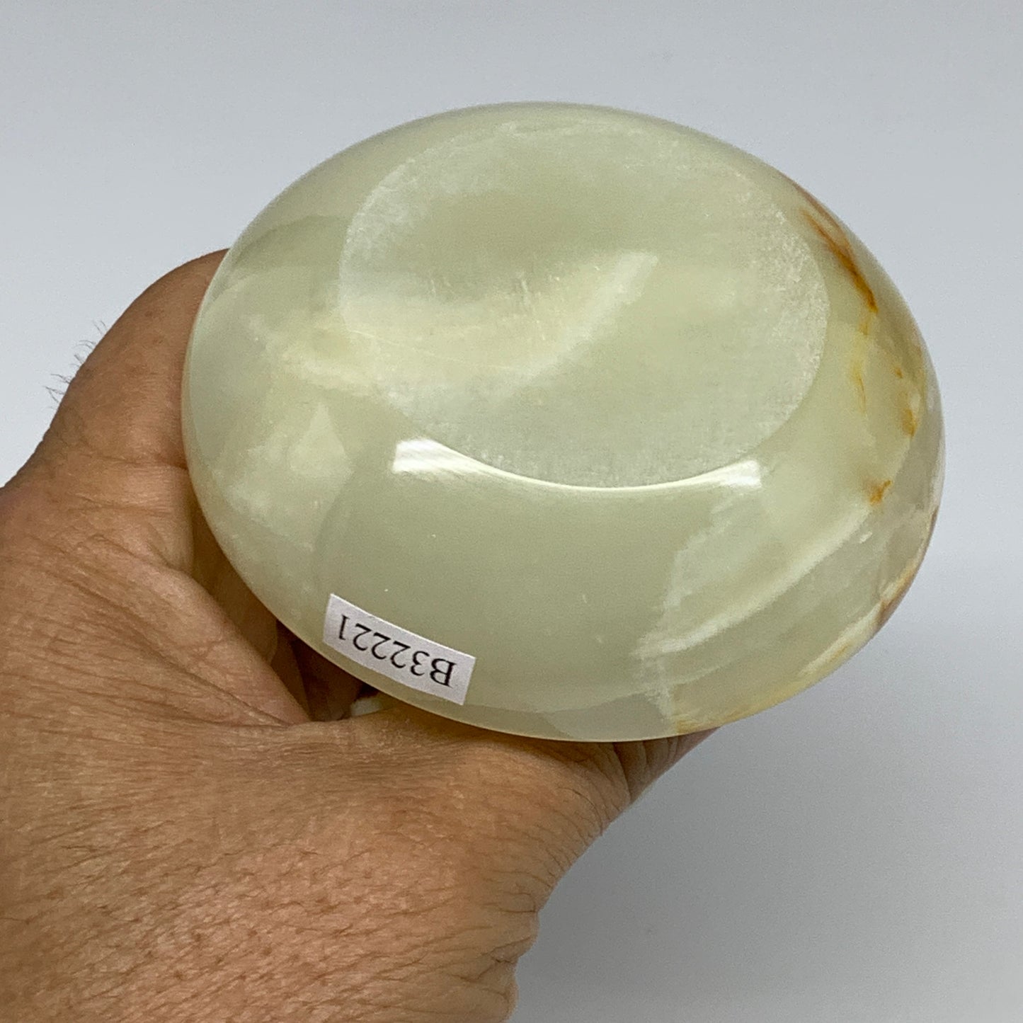 200g, 2.7"x1.4"x2.9", Natural Green Onyx Candle Holder Gemstone Carved, B32221