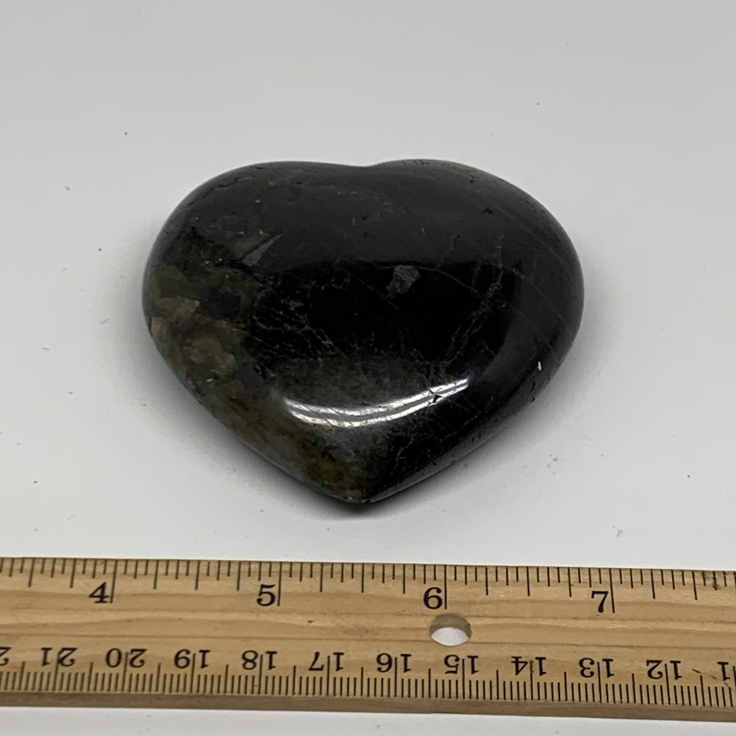 0.49 lbs, 2.9"x3"x1", Natural Labradorite Heart Polished Crystal, B37242