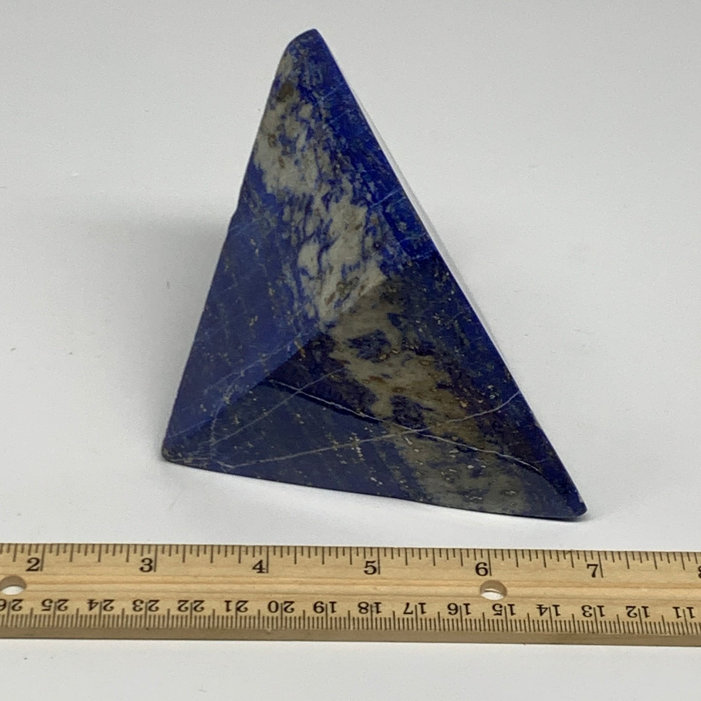 2 lbs, 3.6"x3.7"x3.7",Lapis Lazuli Pyramid Crystal Gemstone @Afghanistan,B27788
