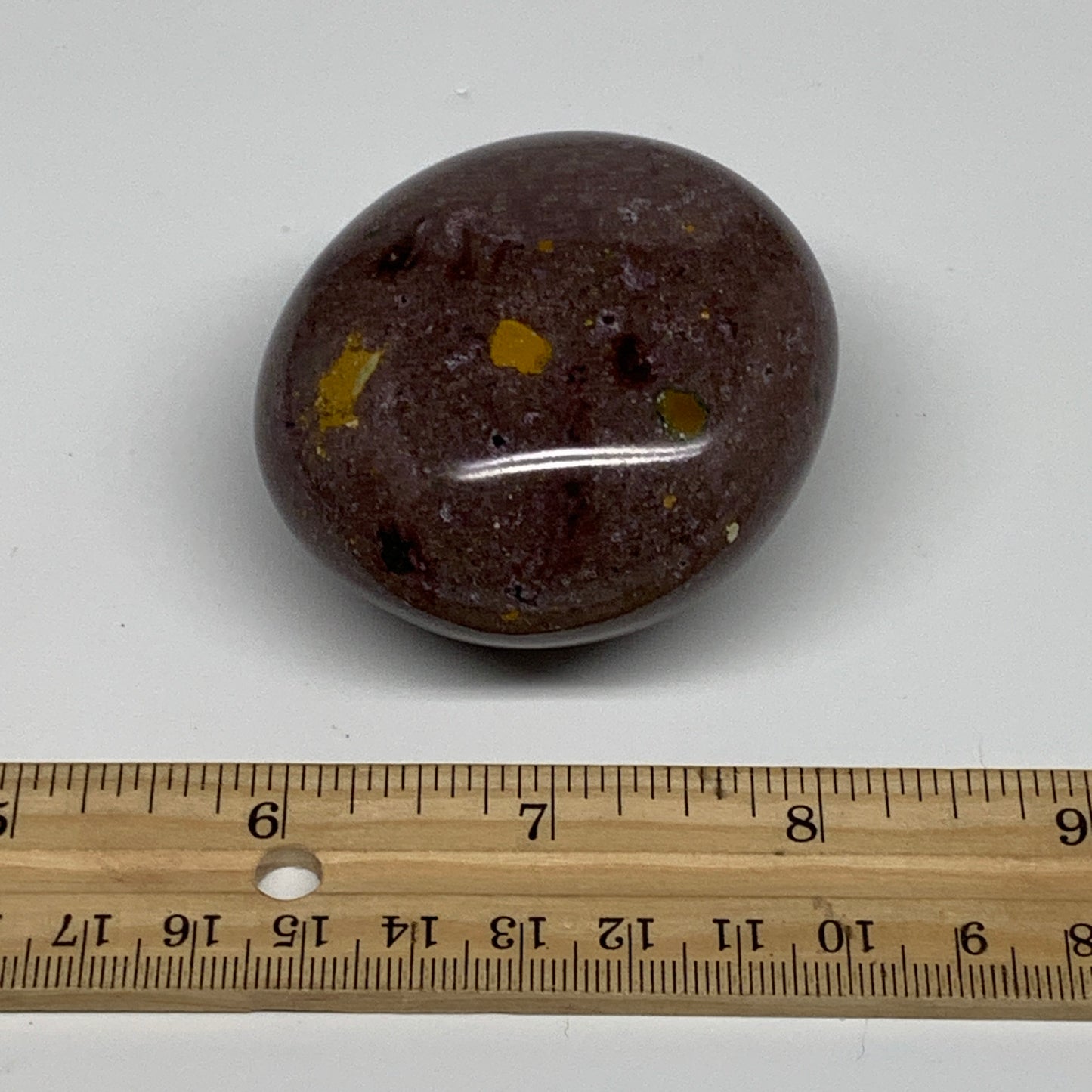 170.7g, 2.3"x2.3"x1.4" Natural Ocean Jasper Palm-Stone Orbicular Jasper, B30801