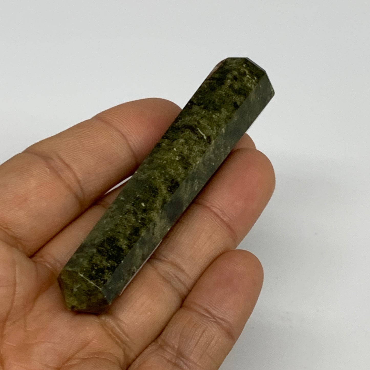 45.9g, 3.1"x0.6",  Natural Vasonite Tower Point Crystal from India, B29320