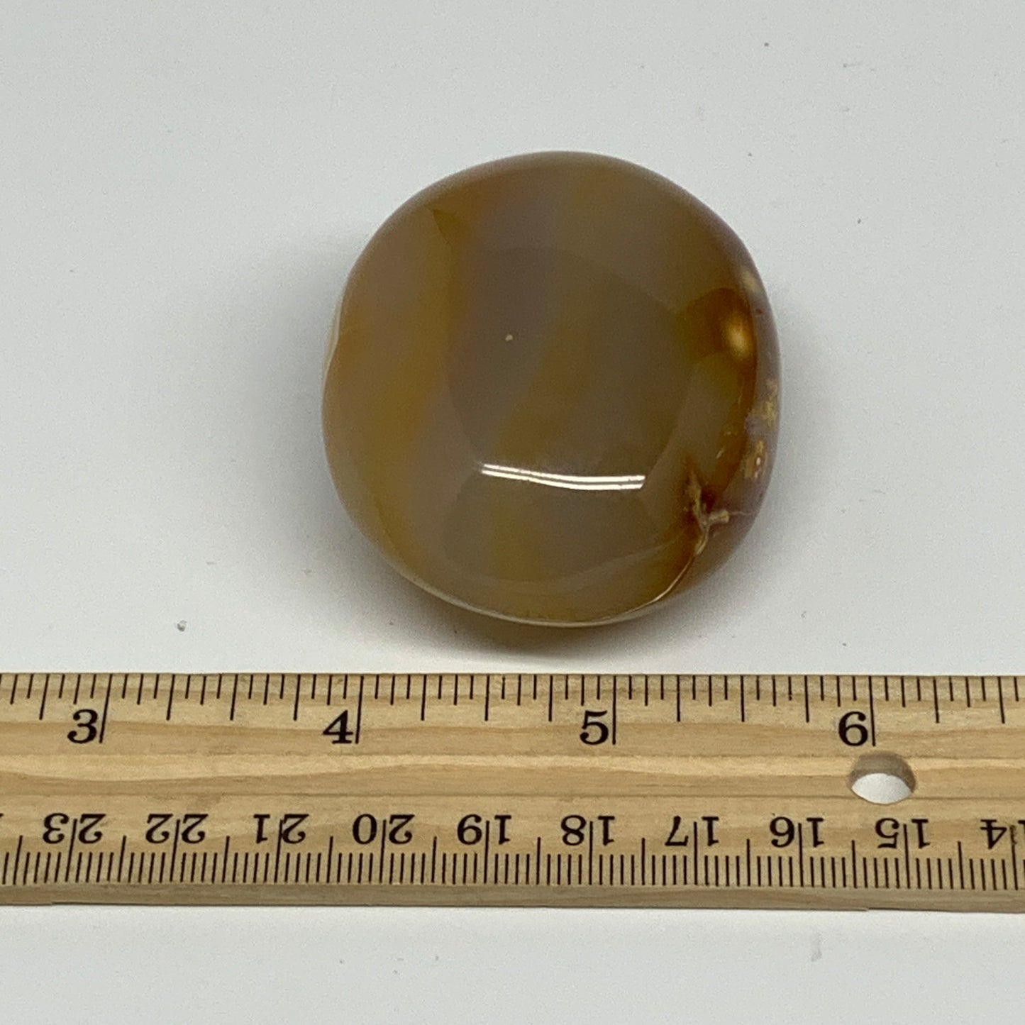 119.6g,2.3"x1.9"x1.2", Red Carnelian Palm-Stone Gem Crystal Polished, B28584