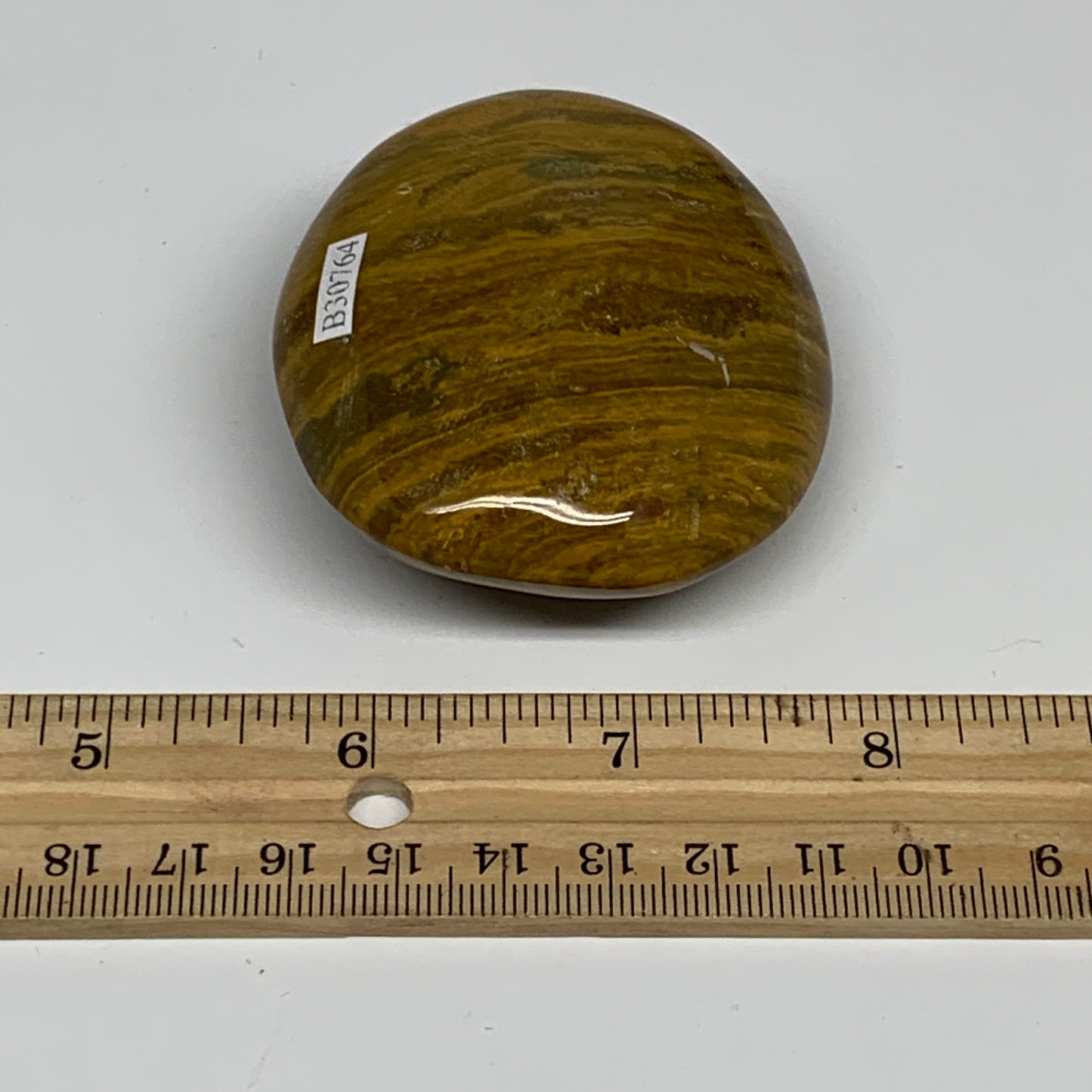 131.2g, 2.5"x2.3"x1.1" Natural Ocean Jasper Palm-Stone Orbicular Jasper, B30764