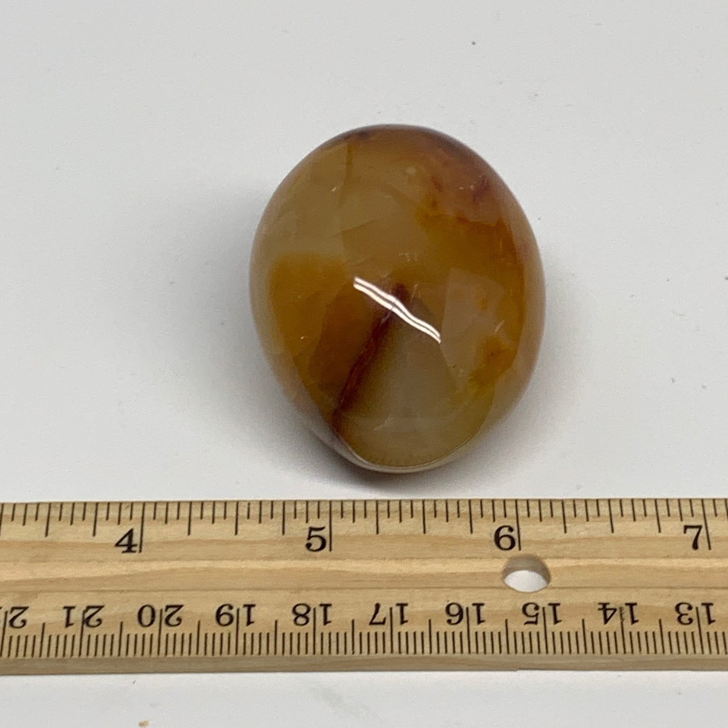 100.2g, 2"x1.6"x1.3", Red Carnelian Palm-Stone Gem Crystal Polished, B28610
