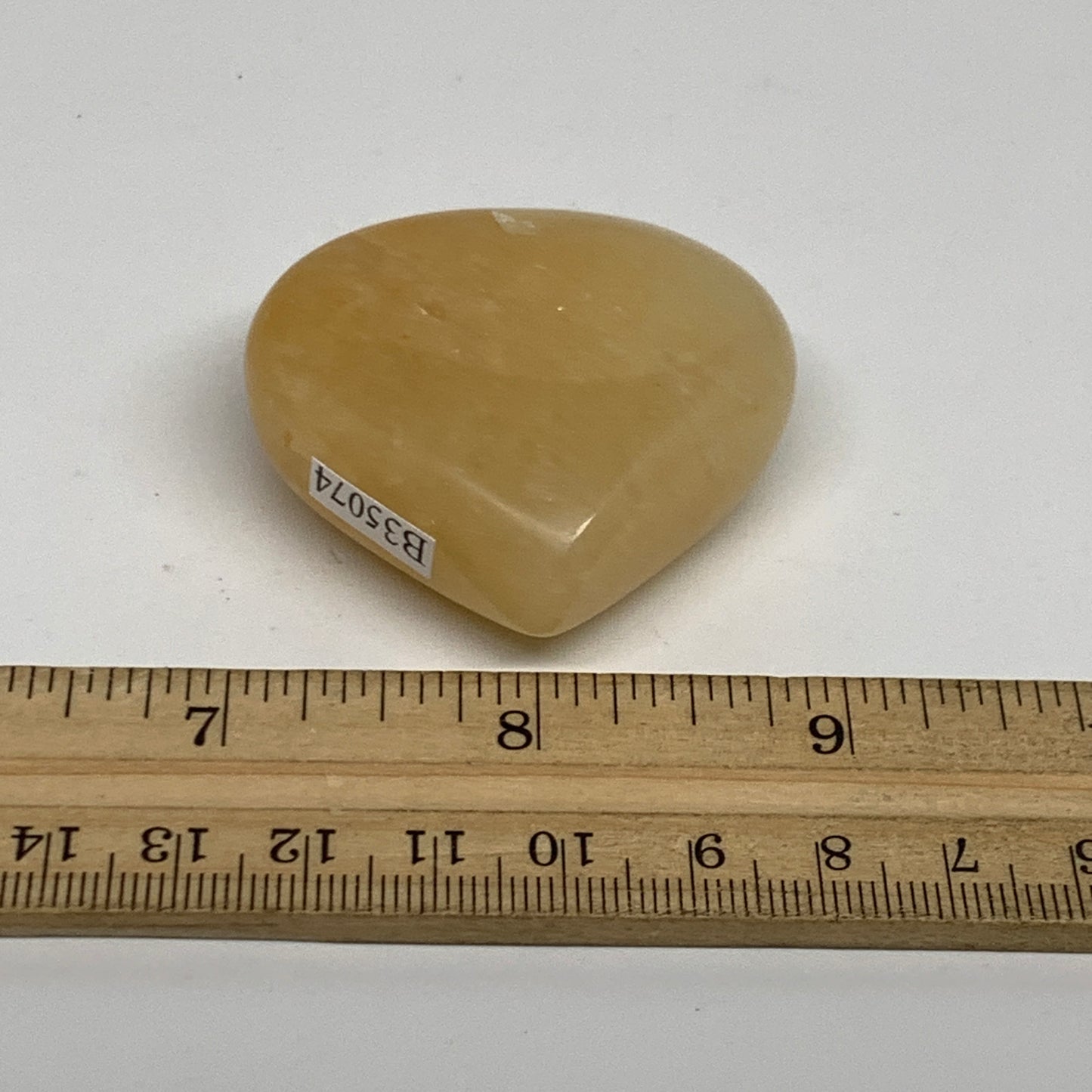 67.6g,1.9"x1.9"x0.8" Natural Yellow Aventurine Heart Crystal Stone, B35074