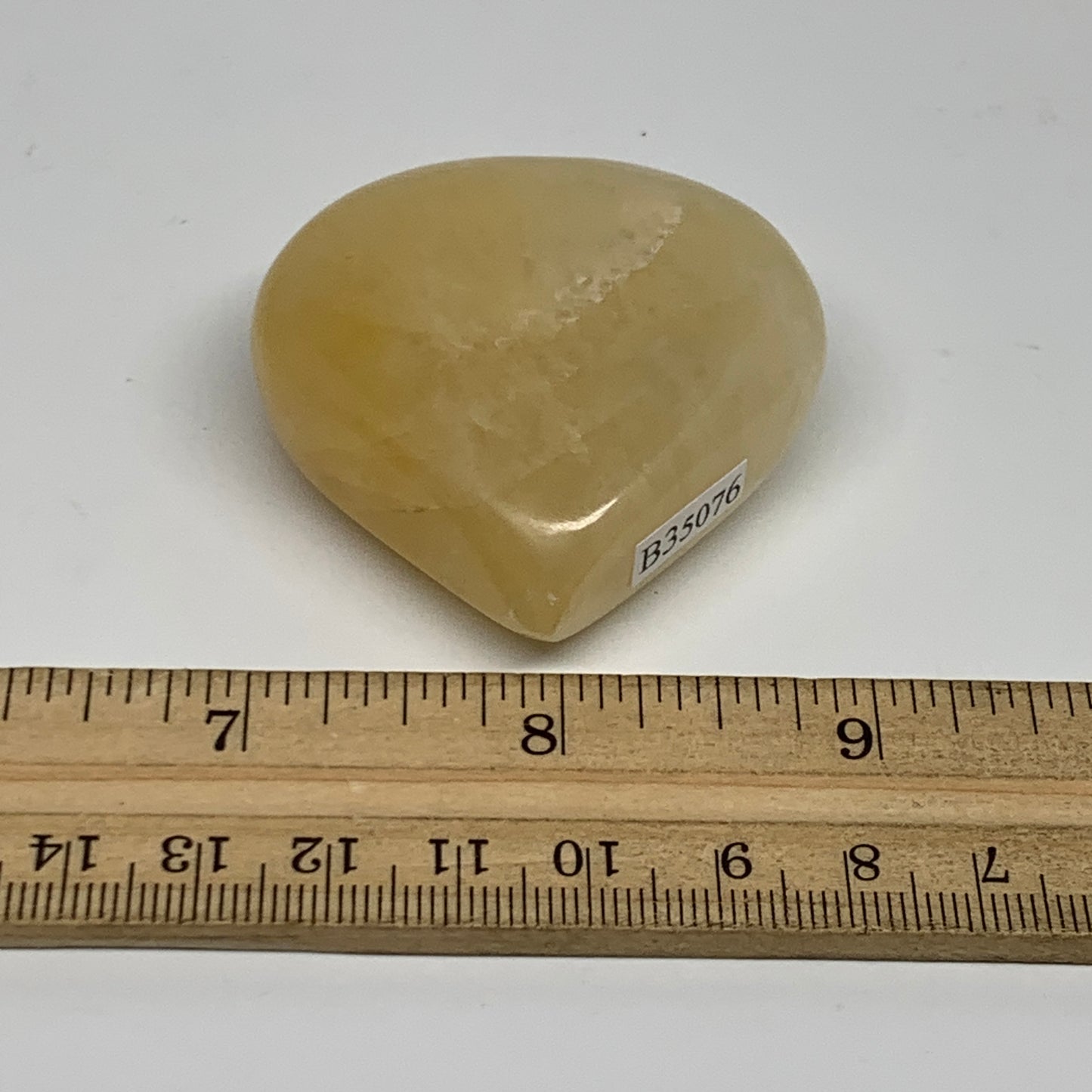 74.9g,2"x2"x0.8" Natural Yellow Aventurine Heart Crystal Stone, B35076