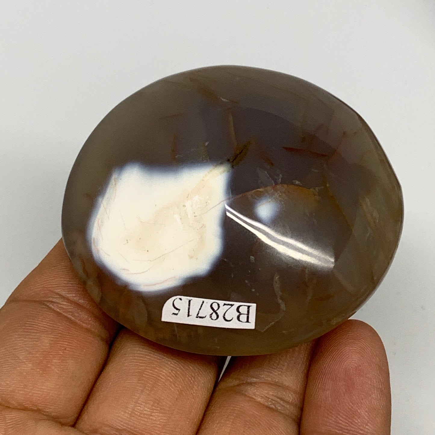 91.2g, 2.3"x2.1""x1" Orca Agate Palm-Stone Reiki Energy Crystal Reiki, B28715