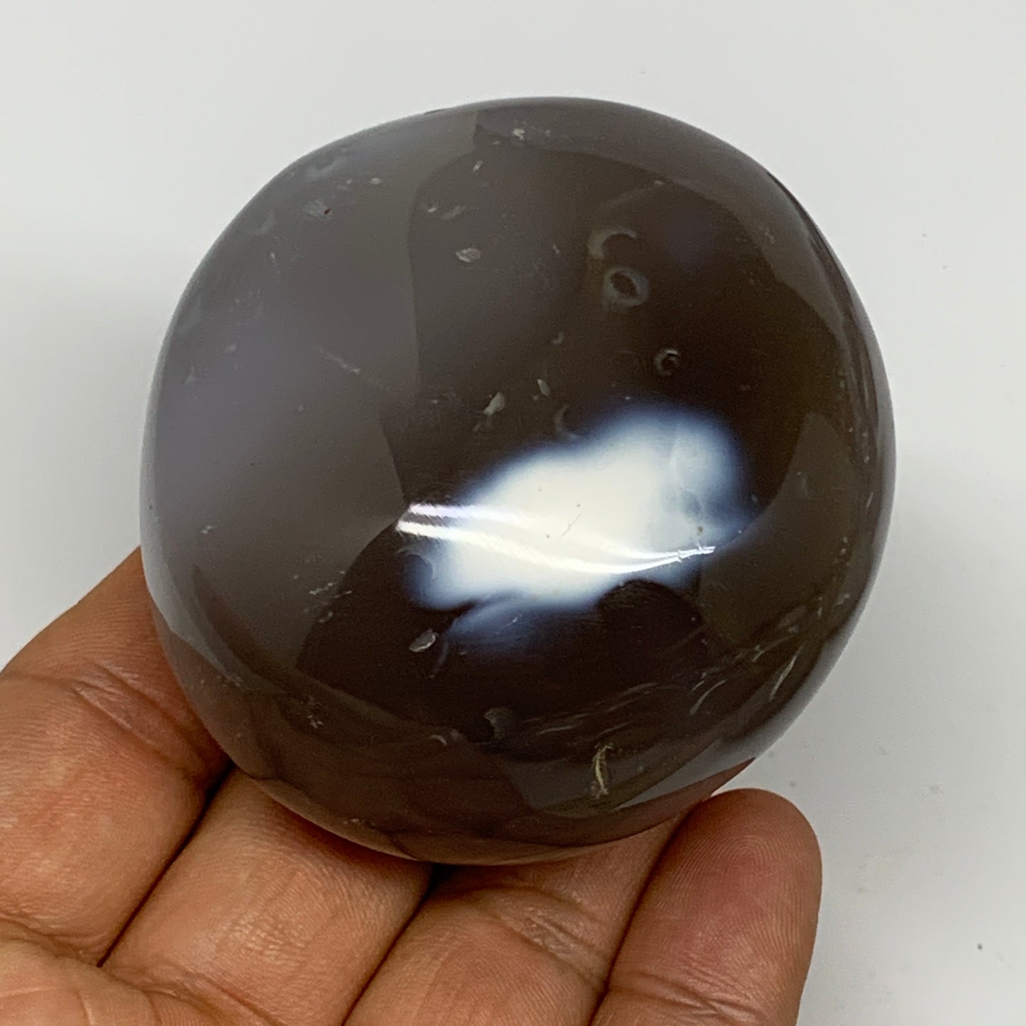 198.8g, 2.4"x2.3"x1.5" Orca Agate Palm-Stone Reiki Energy Crystal Reiki, B28709