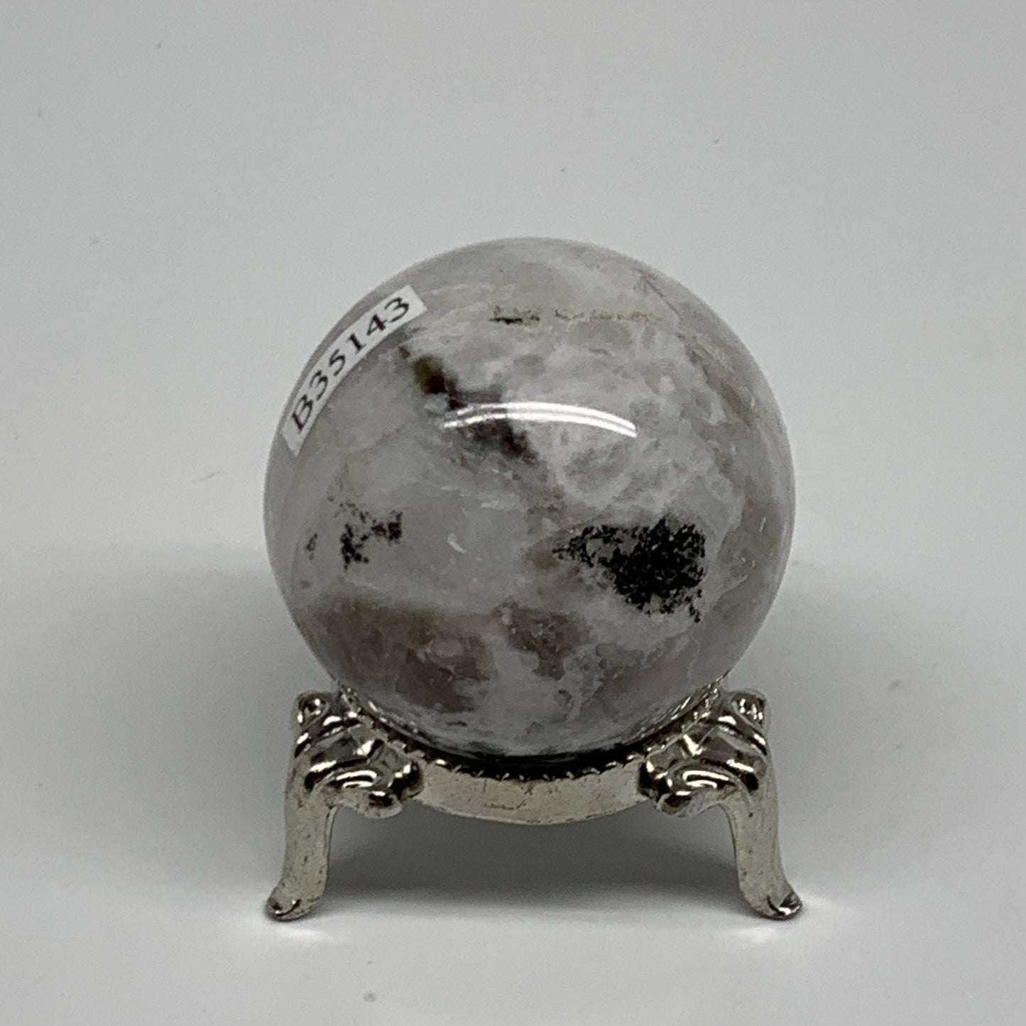 84.8g, 1.6"(39mm), Natural Rainbow Moonstone Sphere Ball Gemstone, B35143