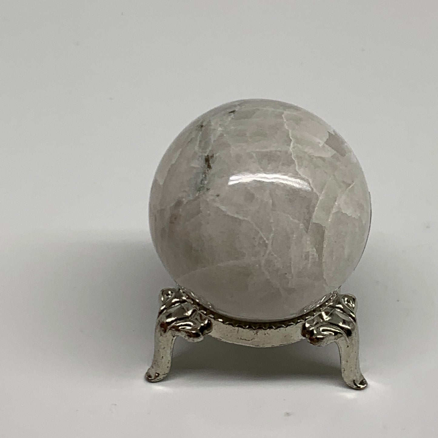 89.6g, 1.6"(40mm), Natural Rainbow Moonstone Sphere Ball Gemstone, B35144