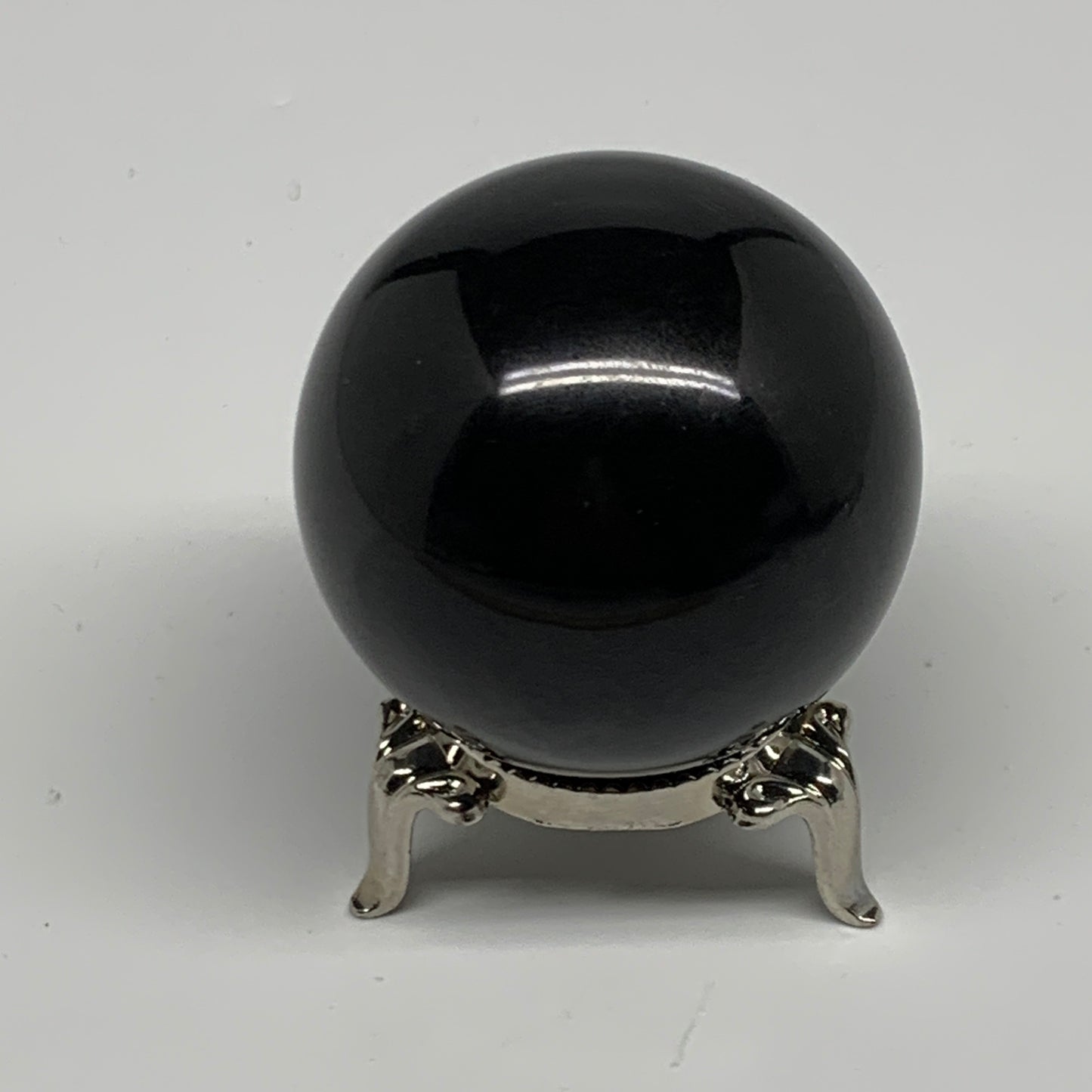 161g, 1.9"(47mm), Natural Black Jasper Sphere Ball Gemstone @India, B27906