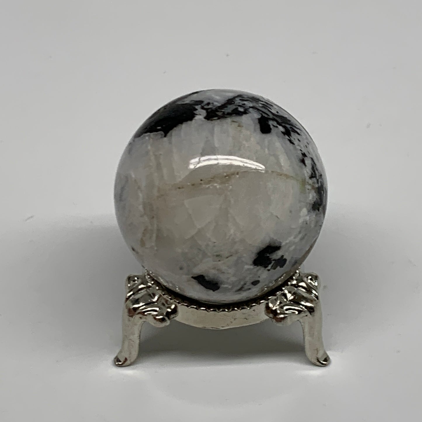 82.3g, 1.5"(38mm), Natural Rainbow Moonstone Sphere Ball Gemstone, B35148