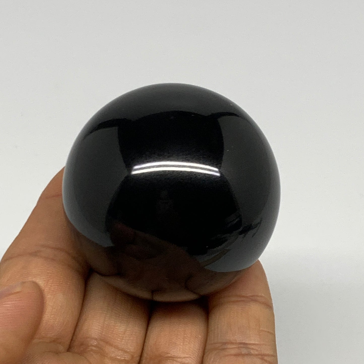 176.8g, 1.9"(48mm), Natural Black Jasper Sphere Ball Gemstone @India, B27913