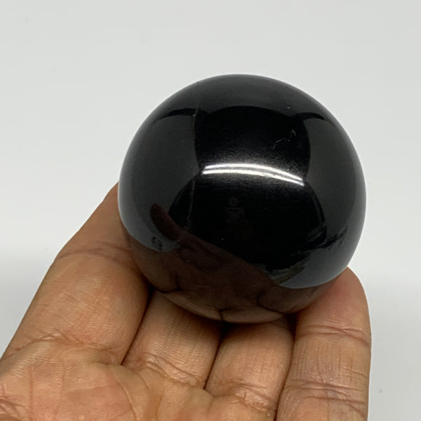 162.2g, 1.8"(47mm), Natural Black Jasper Sphere Ball Gemstone @India, B27915