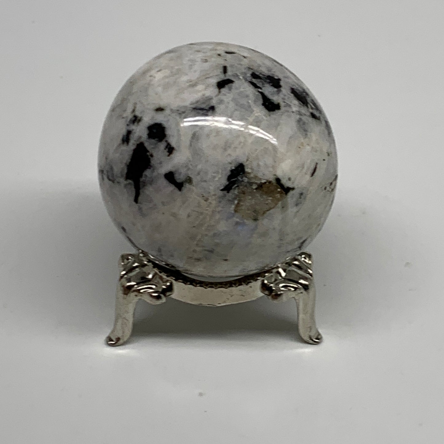 119.9g, 1.7"(43mm), Natural Rainbow Moonstone Sphere Ball Gemstone, B35151