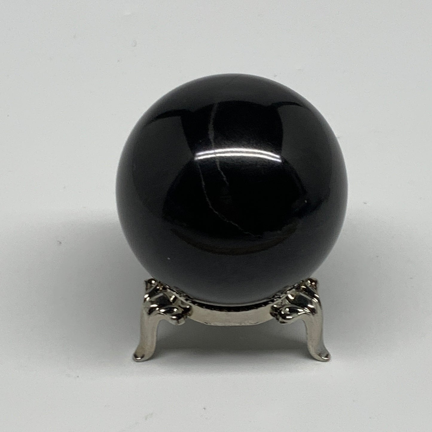 162.2g, 1.8"(47mm), Natural Black Jasper Sphere Ball Gemstone @India, B27915