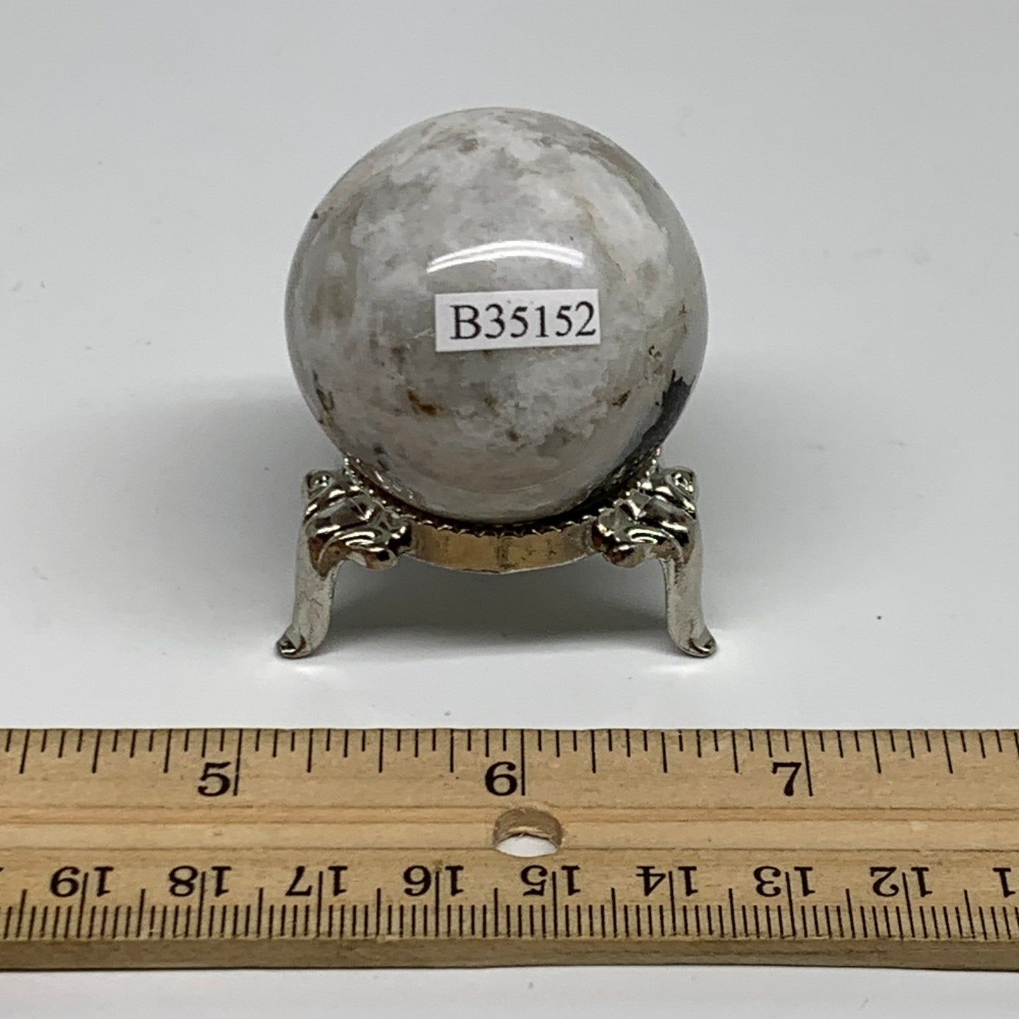 76.6g, 1.5"(39mm), Natural Rainbow Moonstone Sphere Ball Gemstone, B35152