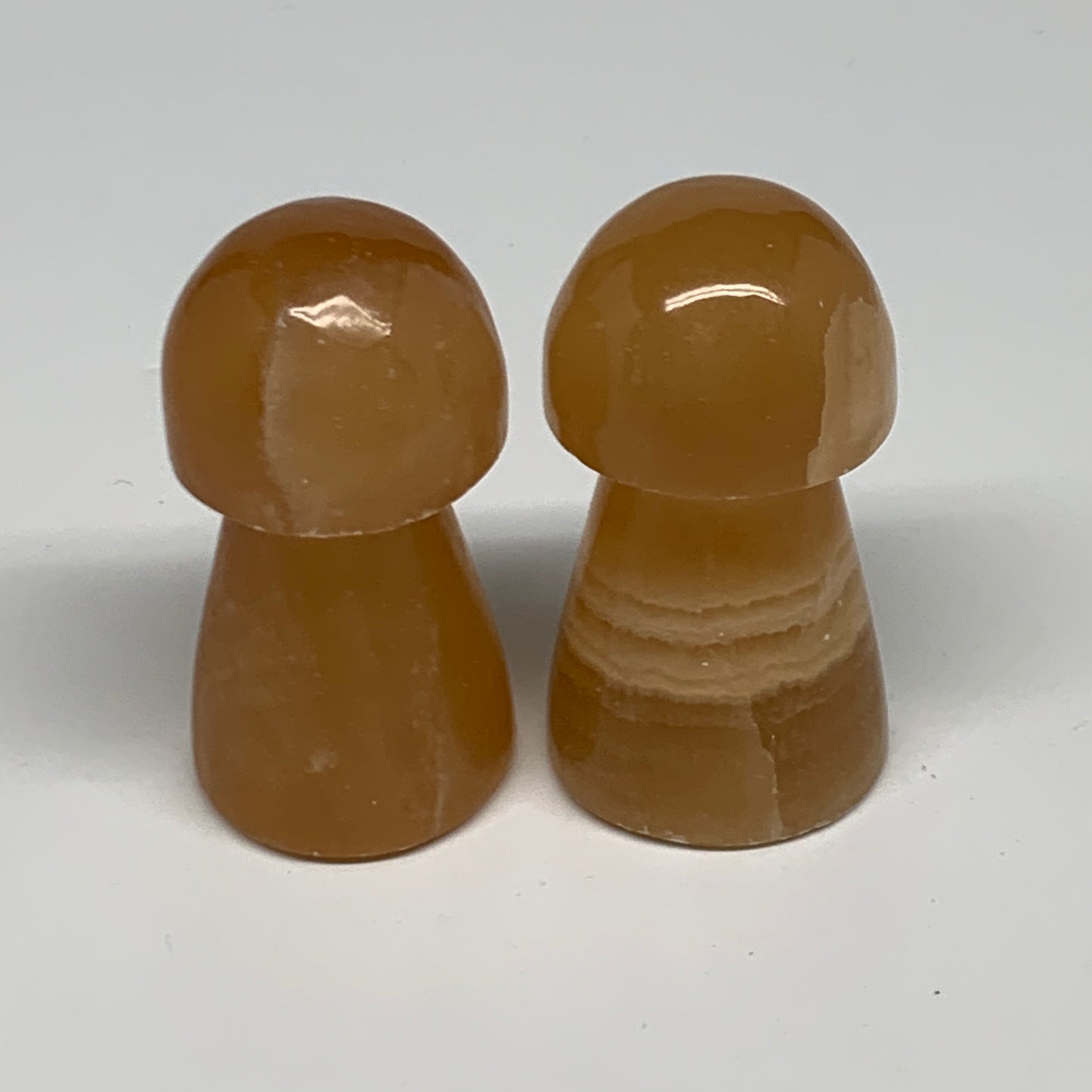 120.2g, 2"-2", 2pcs, Natural Honey Calcite Mushroom Gemstone @Pakistan, B31727