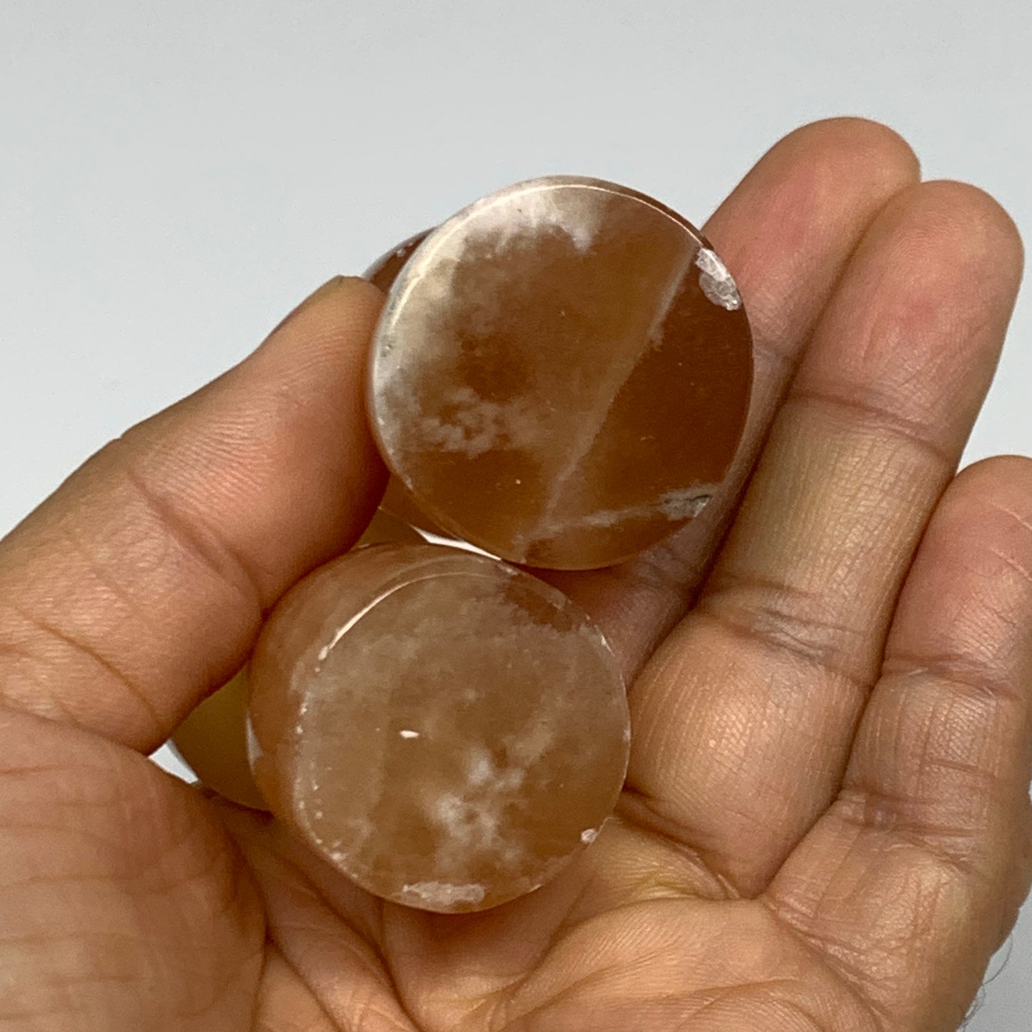 149.9g, 2.2"-2.3", 2pcs, Natural Honey Calcite Mushroom Gemstone @Pakistan, B317