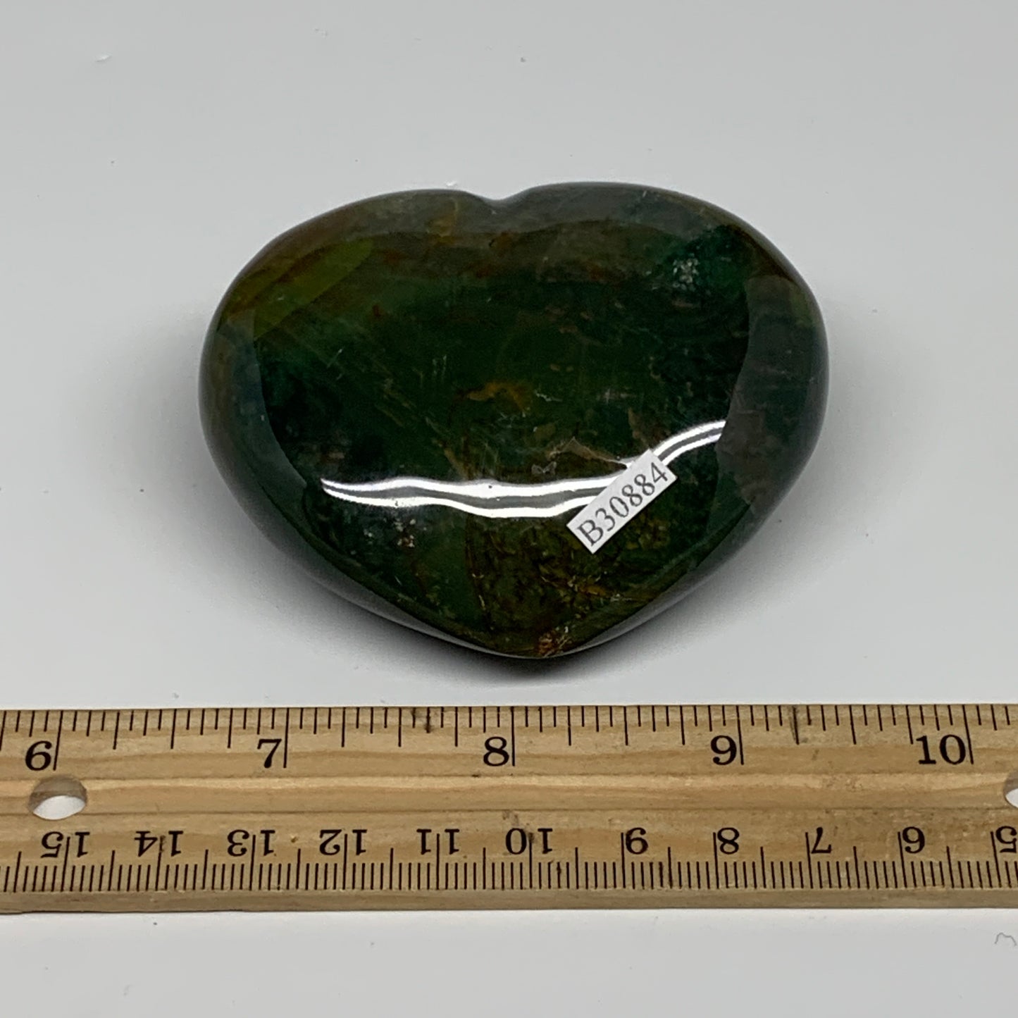 0.45 lbs, 2.4"x2.9"x1.2" Ocean Jasper Heart Polished Healing Crystal, B30884