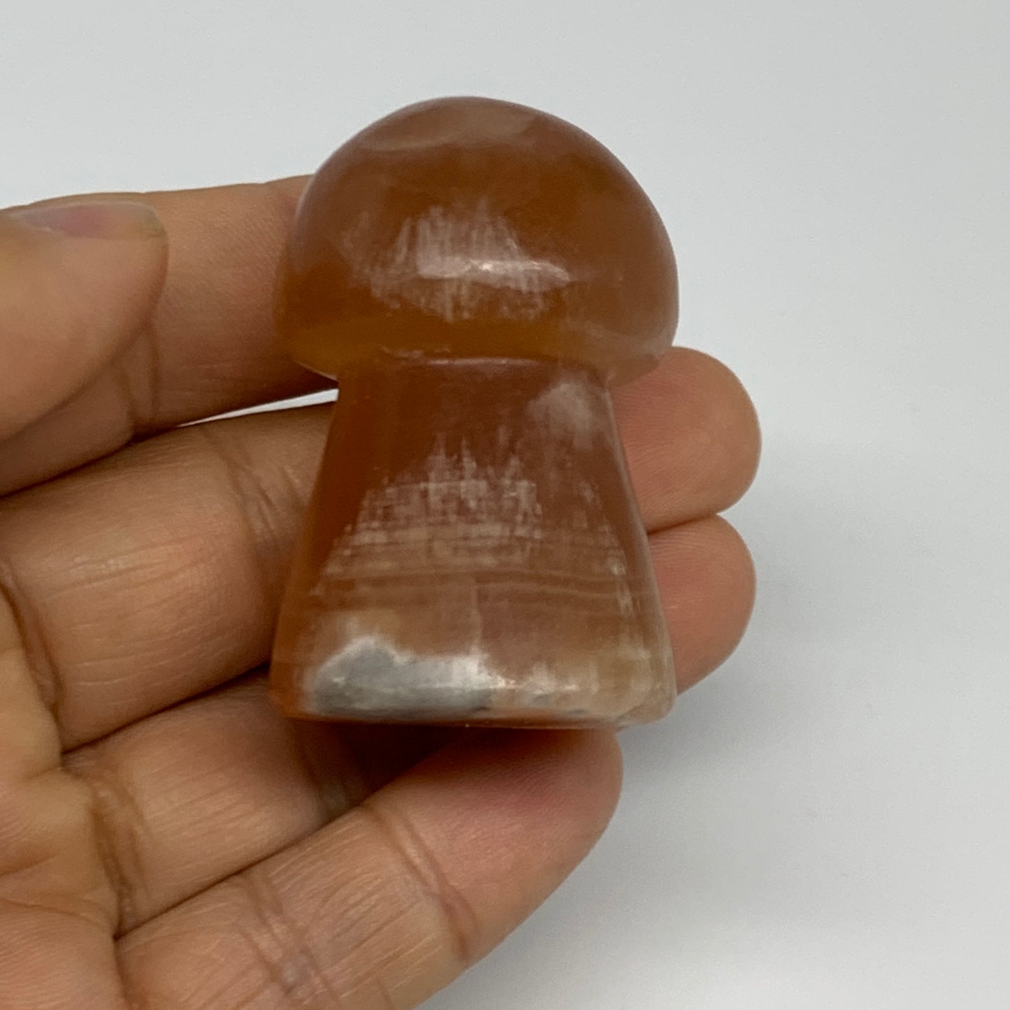 129g, 1.8"-1.9", 2pcs, Natural Honey Calcite Mushroom Gemstone @Pakistan, B31734