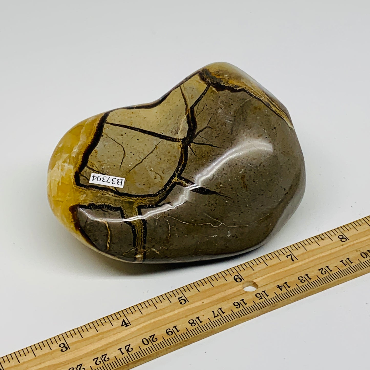 1.55 lbs, 4.2"x3"x2", Septarian Nodules Freeform Polished Crystal, B37394