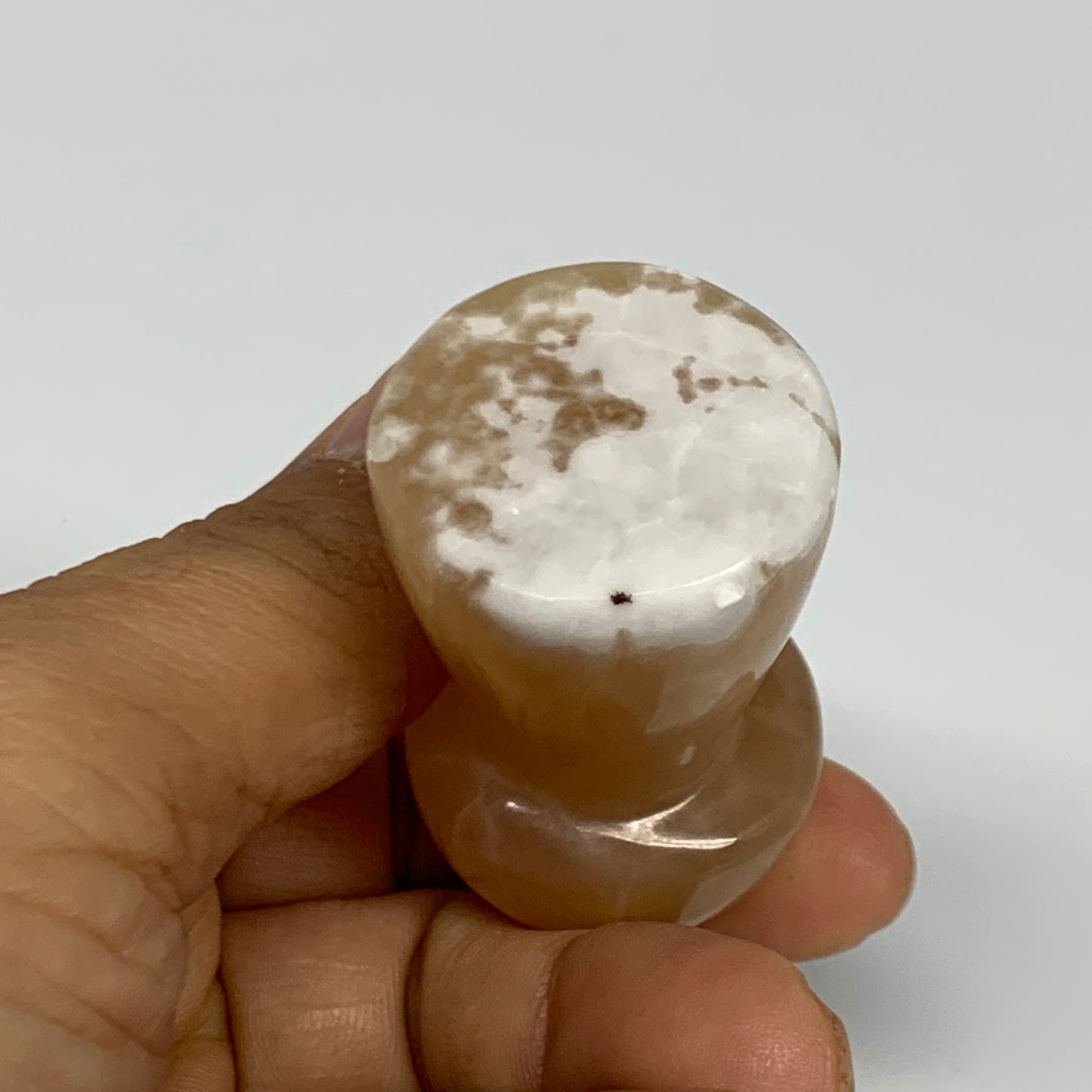 117.3g, 2", 2pcs, Natural Honey Calcite Mushroom Gemstone @Pakistan, B31739