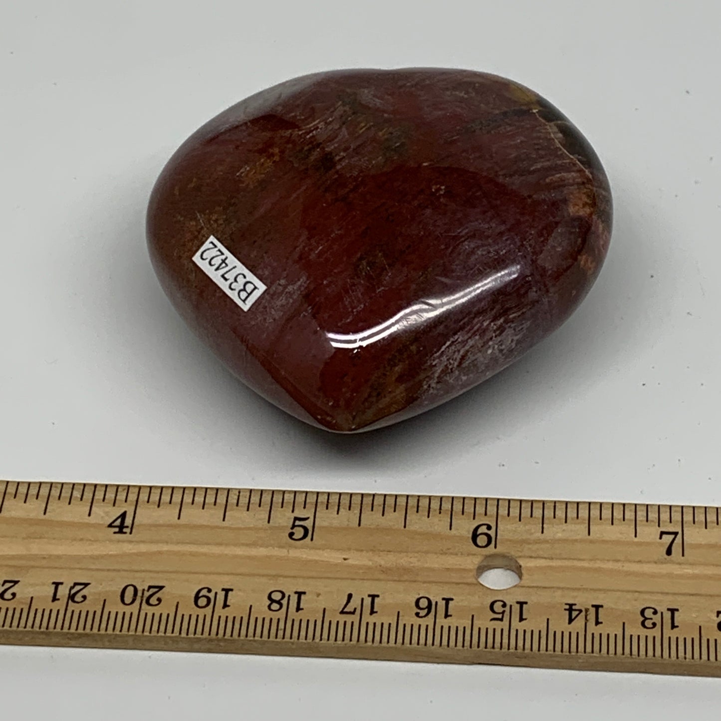 0.45 lbs, 2.6"x2.8"x1.3", Natural Petrified Wood Heart Polished Crystal, B37422