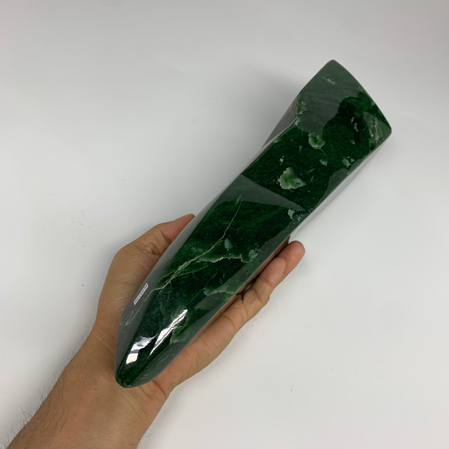 8.24 lbs, 12.4"x3.1"x3.4", Nephrite Jade Freeform Polished @Afghanistan, B30230