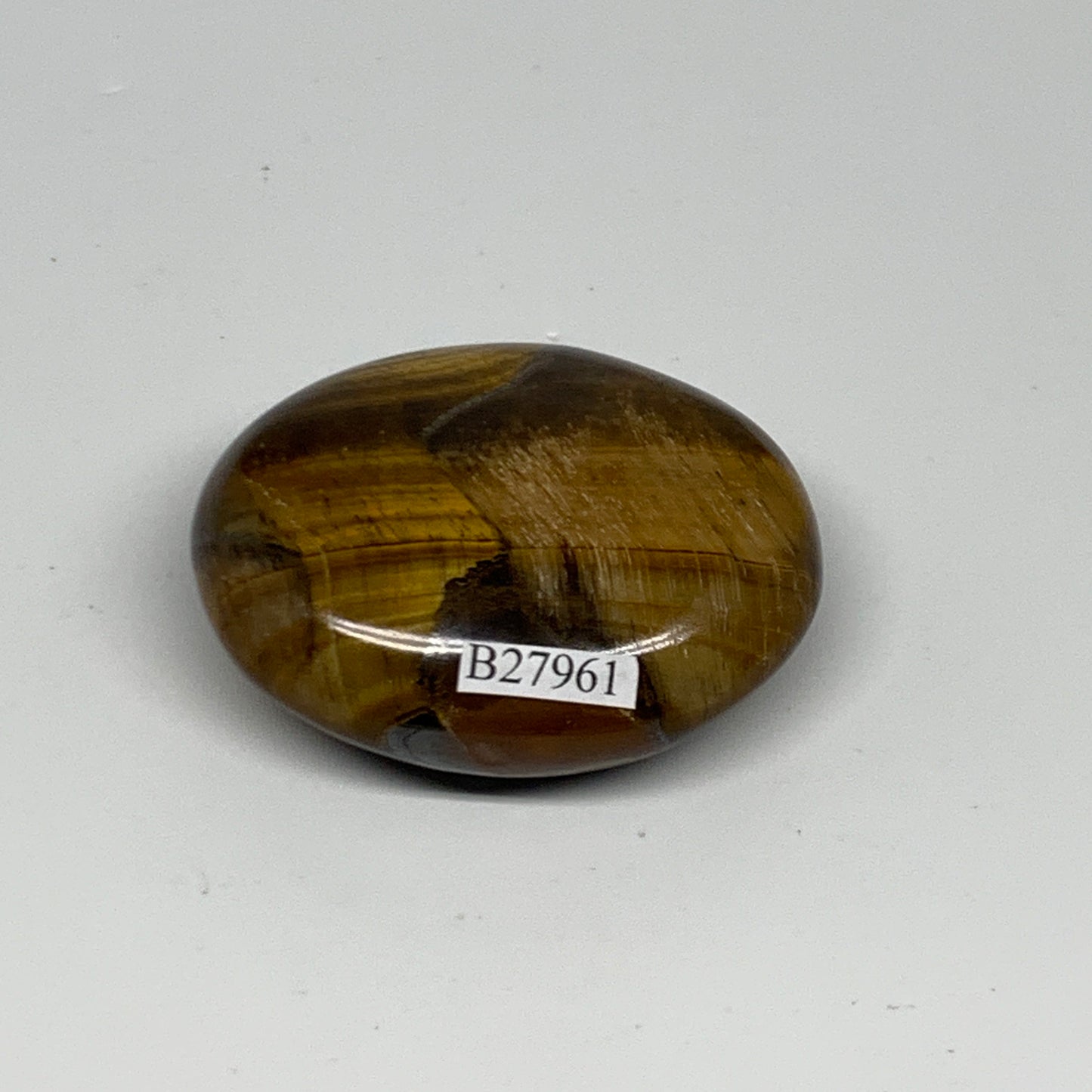 81.7g, 2.2"x1.7"x0.8", Natural Tiger's Eye Palm-Stone Gemstone @India, B27961