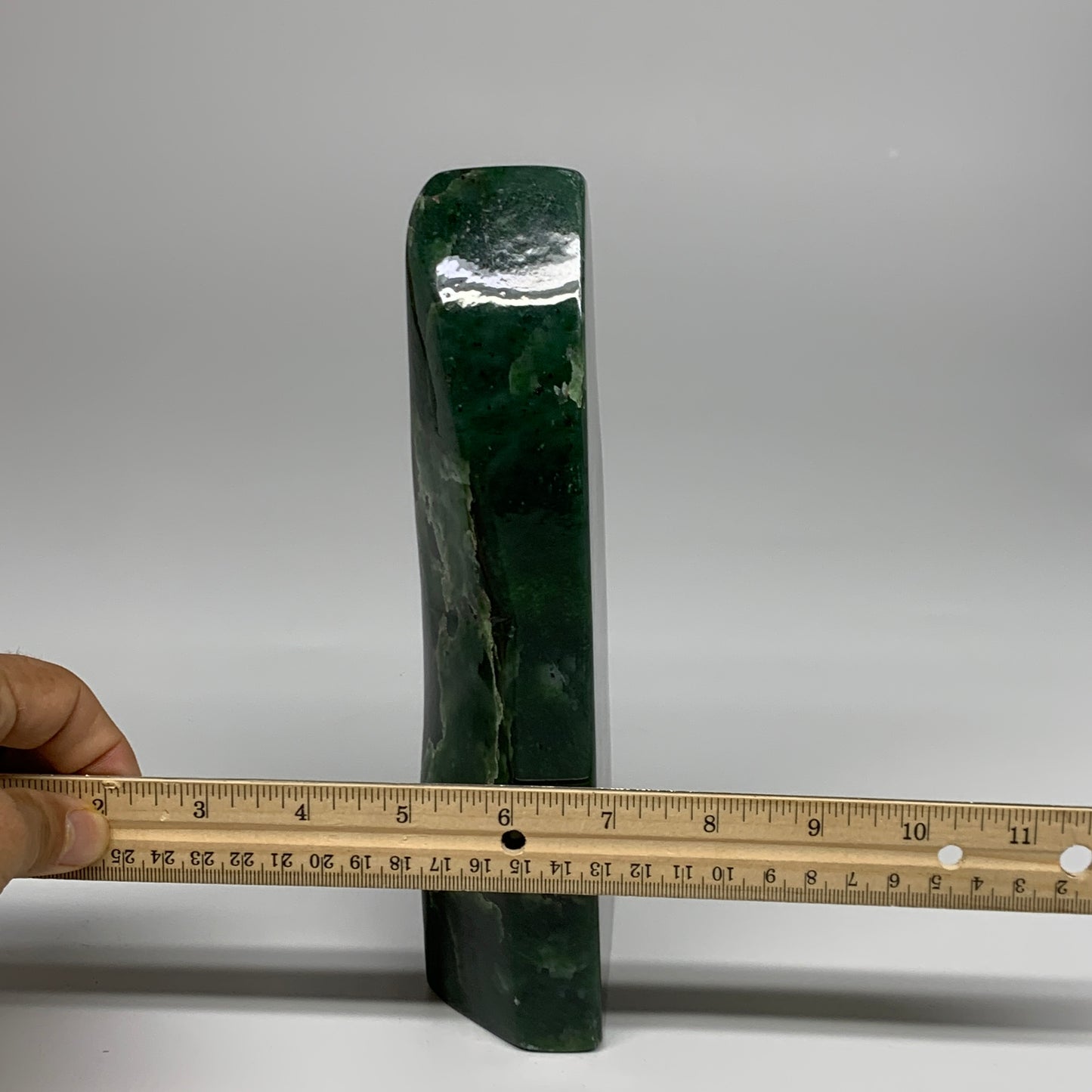 4.4 lbs, 8.8"x3.2"x1.9", Nephrite Jade Freeform Polished @Afghanistan, B30231