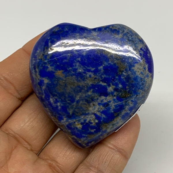 102.5g, 2"x2"x1", Natural Lapis Lazuli Heart Polished Crystal, B33111