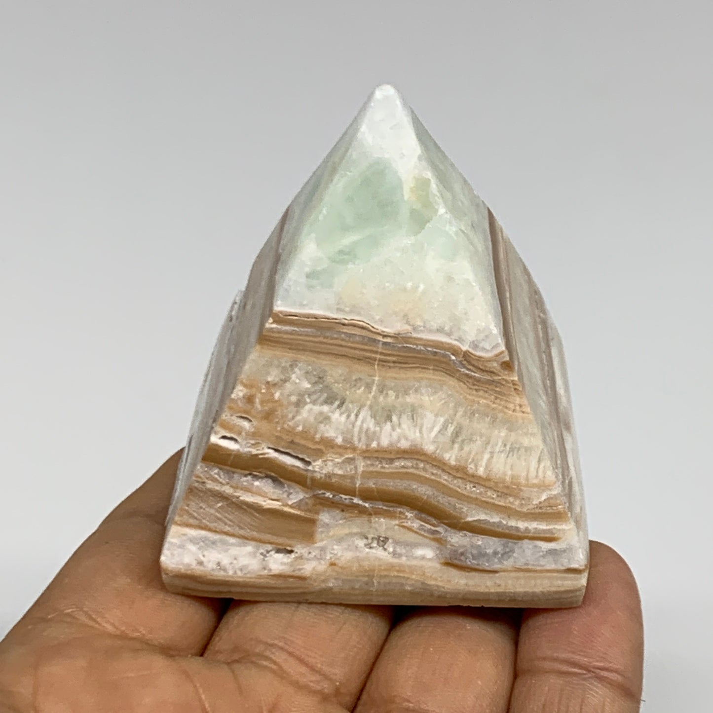 150.8g, 2.1"x1.9"x1.8", Caribbean Calcite Pyramid Gemstone, Crystal, B31791
