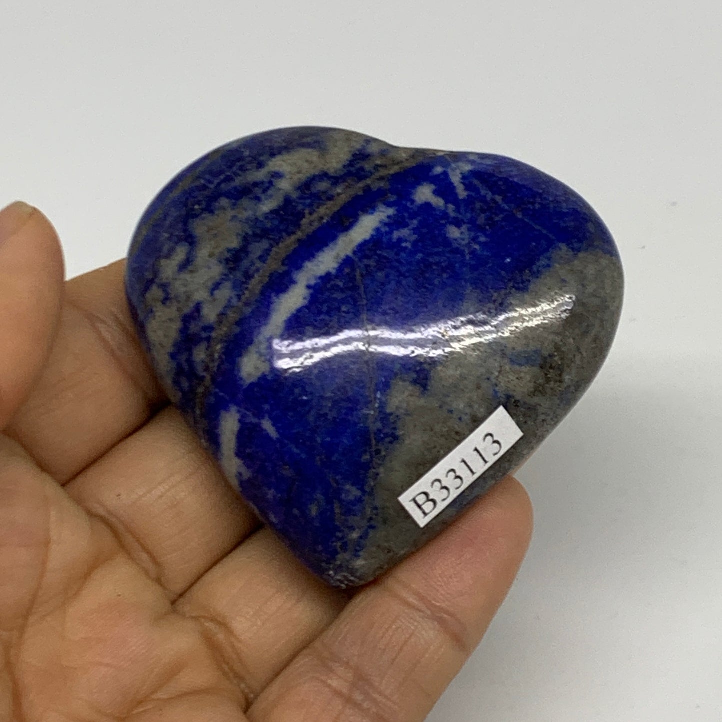 98.3g, 2.2"x2.3"x0.8", Natural Lapis Lazuli Heart Polished Crystal, B33113