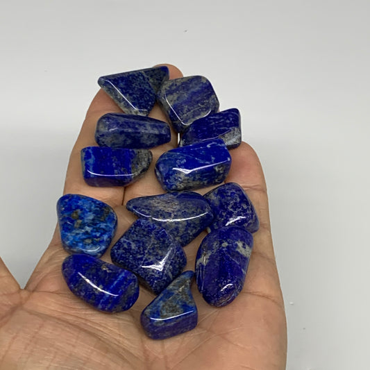 103.2g,0.7"-1.1", 13pcs, Natural Lapis Lazuli Tumbled Stone @Afghanistan, B30256