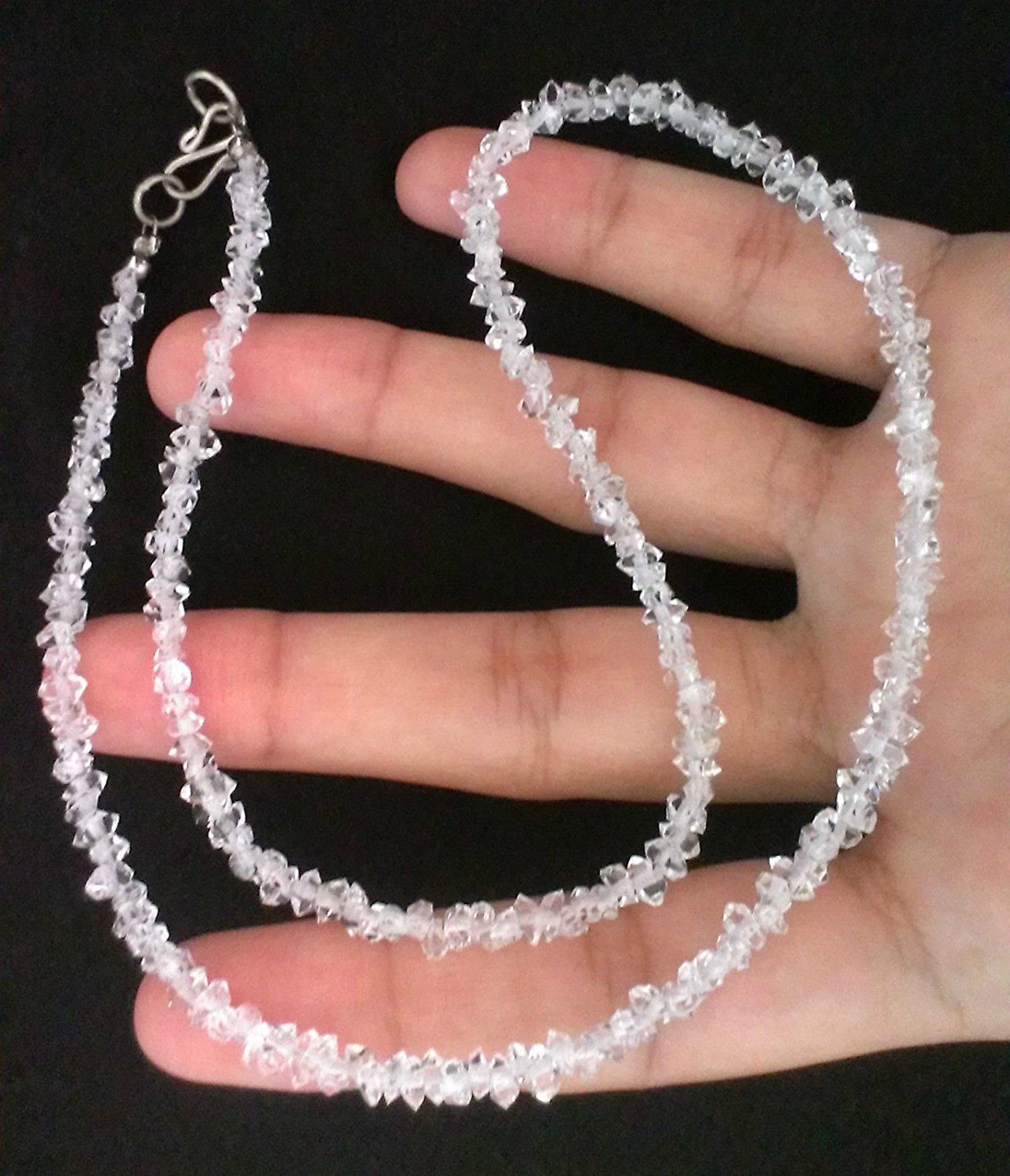 3-7mm, 1 St. Natural Herkimer Diamond Quartz Style Beads @Pakistan.Sparkly,Shiny